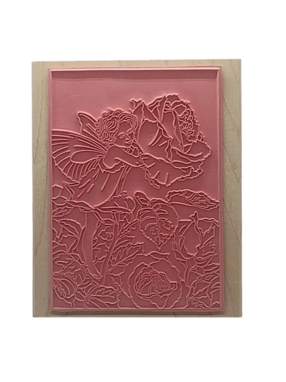 Rose Flower Fairy Rubber Stamp Stamps Happen Wood Mounted 1998 Made In USA New